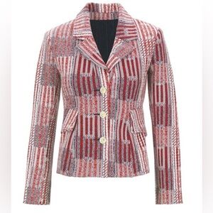 Cabi Patchwork Blazer, style #6028, Size XL Parisian Chic Statement Knit Blazer